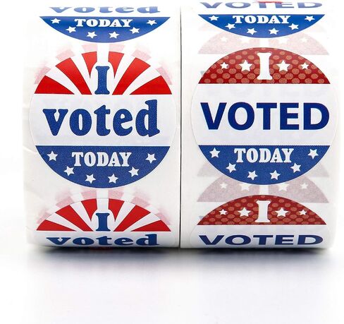 SAVITA 1000 Stickers I Voted Today Stickers, 1.5inch Round Self Adhesive Labels Stickers with Red, White, and Blue Circle, for Election Day (2 Rolls, 500 Stickers Per Roll) in Saudi Arabia