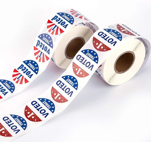 SAVITA 1000 Stickers I Voted Today Stickers, 1.5inch Round Self Adhesive Labels Stickers with Red, White, and Blue Circle, for Election Day (2 Rolls, 500 Stickers Per Roll) in Saudi Arabia