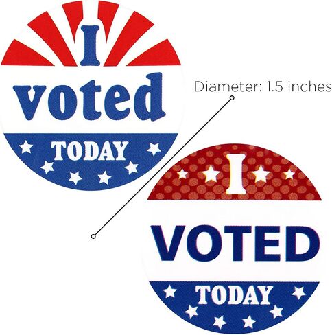 SAVITA 1000 Stickers I Voted Today Stickers, 1.5inch Round Self Adhesive Labels Stickers with Red, White, and Blue Circle, for Election Day (2 Rolls, 500 Stickers Per Roll) in Saudi Arabia