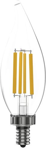 GE Ultra Bright LED Light Bulbs, 8W (1080 lumens), Soft White Candle Lights, Clear Decorative CA12 Light Bulbs, Medium Base (3 Pack) in Saudi Arabia