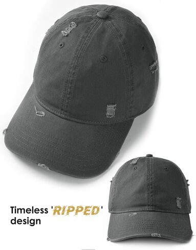 FURTALK Unisex Ripped Vintage Baseball Cap Distressed Low Profile Unstructured Washed Cotton Dad Hat Adjustable in Saudi Arabia