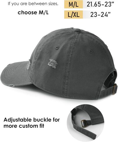 FURTALK Unisex Ripped Vintage Baseball Cap Distressed Low Profile Unstructured Washed Cotton Dad Hat Adjustable in Saudi Arabia