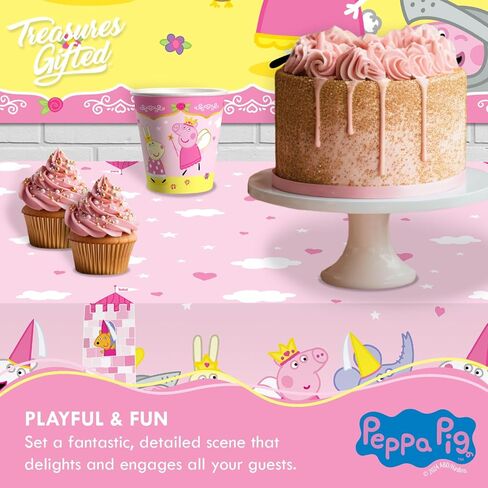 لوازم حفلات أعياد الميلاد من كنوز الأميرة بيبا بيج - تخدم 16 ضيفًا - مجموعة فاخرة من لوازم حفلات بيبا بيج المرخصة رسميًا - أطباق بيبا بيج، وأكواب، ومناديل بيبا، وغطاء طاولة بيبا بيج in Kuwait