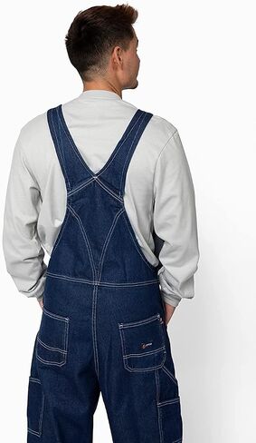 Lapco FR Bib Overalls for Men, Flame Resistant Jean Coveralls w/Adjustable Elastic Straps, HRC 2, NFPA 70E, B13FRDN in Saudi Arabia