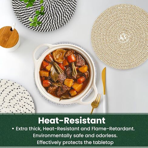 8 Inch Trivets for Hot Dishes, Hot Pots and Pans, Thick Heat Resistant Large Coaster for Kitchen, Hot Pads, Kitchen Essentials, Kitchen Decor for Table & Countertop, 6 Pcs in Saudi Arabia