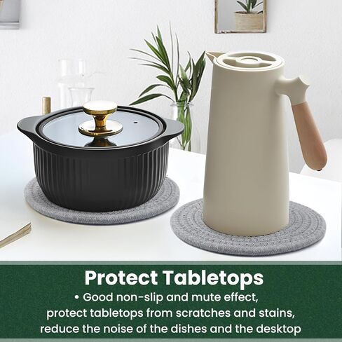 8 Inch Trivets for Hot Dishes, Hot Pots and Pans, Thick Heat Resistant Large Coaster for Kitchen, Hot Pads, Kitchen Essentials, Kitchen Decor for Table & Countertop, 6 Pcs in Saudi Arabia