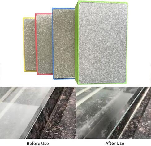 4 قطع من وسادات تلميع اليد الماسية من EKDJKK، وسادات طحن زجاجية مكعبات تلميع ماسية لطحن زجاج بلاط السيراميك، مكعبات صنفرة تلميع كتلة 60#، 100#، 200#، 400# in Kuwait