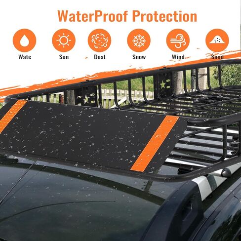 سلة حامل سقف مقاس 46 بوصة × 36 بوصة × 5 بوصة، حامل بضائع مع ملحق حامل أمتعة علوي للسيارة باللون الأسود، 200 رطل للخدمة الشاقة، سلة حامل لسيارات الدفع الرباعي أو الشاحنات أو المركبات الترفيهية للتخييم من الصلب in Kuwait