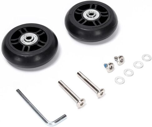 2 Piece Luggage Trolley Case Replacement Wheels Rubber Silent 608ZZ Bearing Pulley Repair Kit w/Screw Spacer Wrench (70mm/2.75") in Saudi Arabia