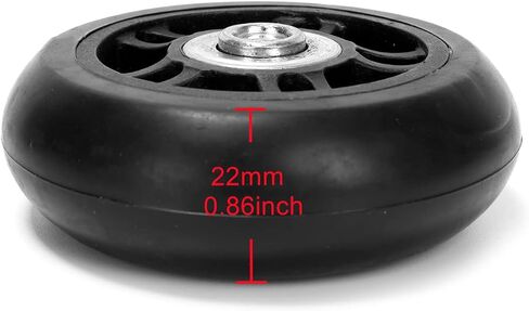 2 Piece Luggage Trolley Case Replacement Wheels Rubber Silent 608ZZ Bearing Pulley Repair Kit w/Screw Spacer Wrench (70mm/2.75") in Saudi Arabia