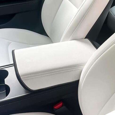 Car Armrest Cover for Tesla Model 3 & Model Y PU Leather Center Console Protector Anti-Scratch Easy Installation Automobile Waterproof Armrest Box Mat Interior Accessories Decor in Saudi Arabia
