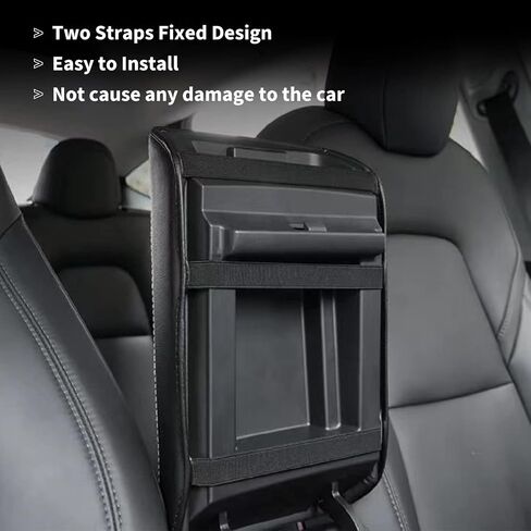 Car Armrest Cover for Tesla Model 3 & Model Y PU Leather Center Console Protector Anti-Scratch Easy Installation Automobile Waterproof Armrest Box Mat Interior Accessories Decor in Saudi Arabia