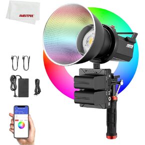 AMBITFUL FL80 RGB FL80RGB LED الفيديو الضوئي 80 واط 5600 كيلو في الهواء الطلق التصوير ضوء النهار الإضاءة ضبط السطوع بونز دعامة لجهاز التثبيت APP in Kuwait