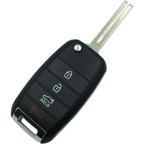 Replacement Key Fob Shell Case for Kia Soul Sorento Sportage Rio Forte Optima Carens Picanto 4 Buttons Keyless Entry Remote Car Key Fob Cover Casing with Uncut Blade Blank