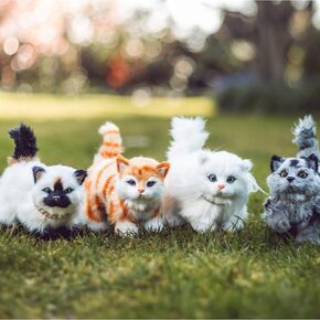 THE QUEEN'S TREASURES 18 Inch Doll Pet Accessories, Set of 4 Realistic Kitty Cat Pet Collection, Compatible for Play with American Girl Dolls