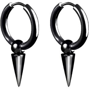 Personalized Punk Minimalist Spike Dangle Drop Hoop Earrings for Women Men Hypoallergenic Stainless Steel Charms Hoops Cuff Cartilage Tragus Helix Wrap Geometric Earrings