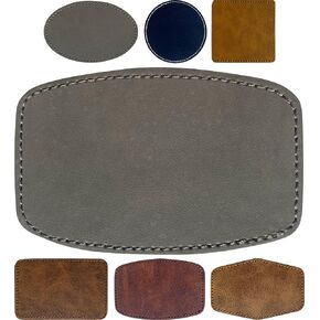 Hexagon Hat Patches for Laser Engraving Faux Leather Sheets Blank Heat Press Leatherette Patche with Adhesive Iron-on Cap/Beanie/Backpack(Dark Brown/3 in×2 in/30 Pcs)