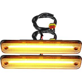LED Side Marker Light 25952319 Front Turn Signal Lights Fender Sidemarker Lamps for Hummer H2 2003-2009 Clear Lens Amber LED Light 1 Pair