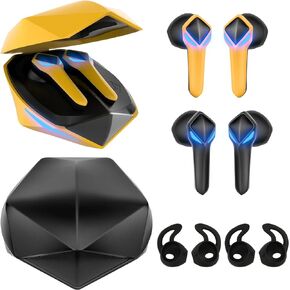 2 Pack F3 Wireless Earbuds for Kids with Cool Breathing Light and 45ms Ultra Low-Latency, Touch Control Kid Earbuds, Ergonomic Game/Music Dual Mode Bluetooth Earbuds for Gaming