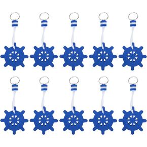 BESPORTBLE Car Key Holder Foam Floating Keyring 10pcs Floating Keychains EVA Froth Key Chains for Water Sports Key Hanging Decors (Blue) Boat Key Floating Keychain Boat Key Float Car Key Chain