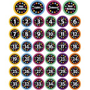 Colarr 40 Pcs Classroom Line up Helpers Stickers Large Numbered Spot Markers and Labels 4'' Line-up Helper for Preschool Kindergarten Elementary Teachers Classroom School Decoration (Boho)