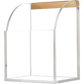 Acrylic Pencil Holder for Clear Wall Calendar, 3.7" x 3" x 5" Organizer with Gold-Tone Hardware for Pens, Pencils, Office Supplies, and Art Supplies. Perfect for Home or Office Use (Pencil Holder)