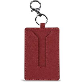 Key Card Holder Cover Case Protector with Keychain, Genuine Leather Key Cover for Model 3 Model Y Model S Model X