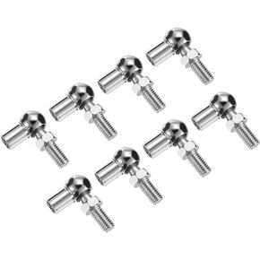 uxcell Gas Spring Strut M8x1.25 Joint Fitting Female Threaded Connectors Steel Silver Tone, 8Pcs