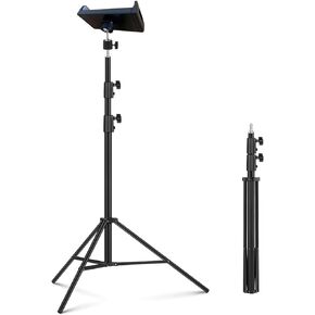Aluminum Photography Tripod Light Stand with Case, Reverse Fold Mount, Portable 3-Legged Stand, Suitable Ring Light Camera Mobile Tablet