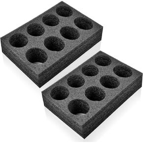 2Pcs Takeout Cup Holders Foam, 8 Cups Foam Takeout Coffee Drink Carrier Trays to Go Drink Holder for Delivery Hot and Cold Drinks Milk Tea,Beverage(Black,36X20CM)