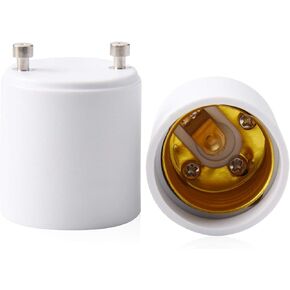 2 Pack JACKYLED GU24 to E26 Adapter, Up to 392℉ Heat Resistant Converts GU24 Bi-Pin Based Fixture to E26 E27 Standard Screw-in Socket Adapter