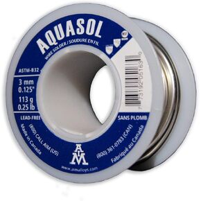 AIM Aquasol Plumbing Kit with solder wire, flux and brush, Solder for Plumbing Repairs (113g / 4oz)