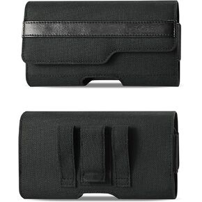 Pouch Cover Clip Holster for iPhone 15/14 Plus / 15/14/13 Pro Max/Google Pixel 7 Pro / 7/6 Pro/OnePlus 10T / Samsung Galaxy S22 Ultra/Galaxy S22+ / XCover Pro (fits w Slim case on)
