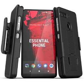 Encased Essential Phone Ph-1 Belt Clip Case (2019 DuraClip) Slim Grip Cover w/Rotating Holder (Essential Phone PH1) Black