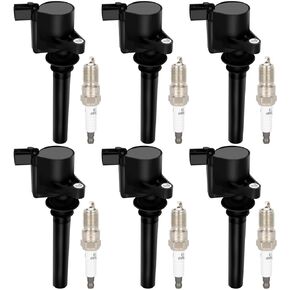 ECCPP DG500 6 ignition coils with 6 iridium Spark Plugs for ford for Mazda for Mercury 500 Freestyle for Mariner Taurus Escape Tribute Sable Montego DG513 DG500 FD502