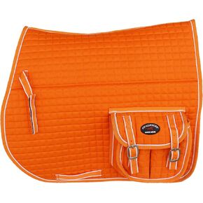 CHALLENGER Horse English Orange Quilted All-Purpose Saddle Pad w/Pockets 7261
