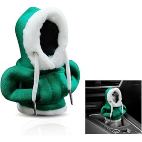 Christmas Car Shift Knob Hoodie Cover, Christmas Style Hoodie Winter Warm Car Shift Cover Shifter Hoodie Protector, Universal Shift Knob Cover Car Interior Decor Accessories (Red)