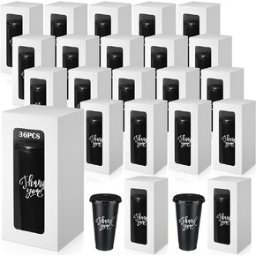 24 Pcs Thank You Plastic Tumblers Gift Boxes 24 oz Appreciate Reusable Plastic Coffee Cup Gift Boxes for Thanksgiving Christmas New Year Teachers' Day, Nurses' Day 16-24oz Plastic Tumblers