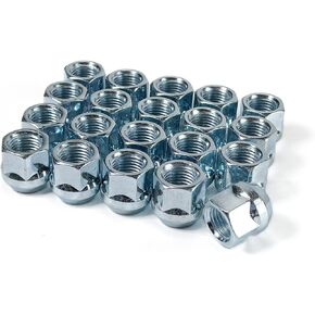 Customadeonly (Set of 20 Open End Bulge Acorn Steel Lug Nuts - 7/16" Thread Studs, 19mm Hex, Zinc Finish - Wheel Conical Cone Seat