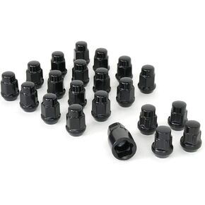 2015-2024 Ford Mustang Bulge Acorn Lug Nuts & Wheel Locks Kit 14 mm x 1.50 Thread (Black)