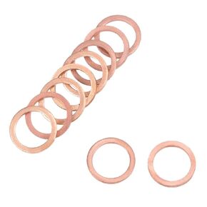 uxcell 20Pcs 12.3mm x 16mm x 1.5mm Copper Flat Washer for Screw Bolt