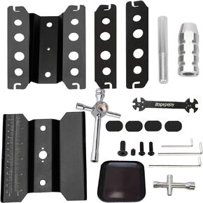 RC Car Work Stand Btspepejoy Repair Workstation Lift Lower with Screw Tray for 1/8 1/10 1/12 1/16 Scale Cars 360 Degree Rotation for Traxxas TRX4 Axial Arrma RC Crawler Monster Truck Buggy（Black1）