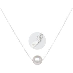 Freshwater White Single Pearl Necklace Pendant | Pearl Drop Necklaces for Women | simple pearl necklace for women Jewelry Silver for Girl | Birthday Gift, Wedding Bridesmaid Jewelry,Valentine's Day Gift