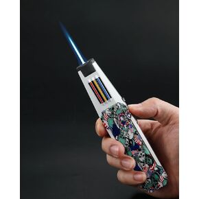 Jet Flame Torch Lighter Butane Refillable, Windproof Solar Beam Lighter with Gift for Grill Camping Dab BBQ, Butane Not Included