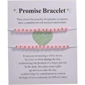 2 Pcs Luminous Beads Promise Bracelets Inspiration Morse Code Strand Bracelets Matching Bracelets for Couples Best Friends