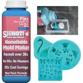 Remeltable Silicone-Free Mold Making Kit 16 oz. - Easier Than Silicone Mold Maker. Reuse 30x, No Mix, Non-Toxic, Food-Contact Safe for Plaster, Resin, Epoxy, Chocolate, Wax & Soap Molds