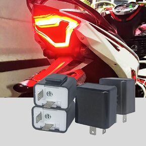 Ajxn 2 PCS 12V Car LED Flasher Relays, Adjustable 2 Pin Automotive Turn Signal Flasher Relays, Universal Vehicle Indicator Flicker Frequency Regulation Relay Replacements for Safety Driving (Black)