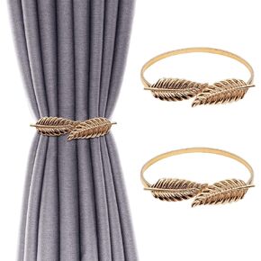 Curtain Tiebacks Aluminum Alloy Spring Design Curtain Ties Carving Design Curtain Holdback Curtain Holders for Drapes Thin or Thick Curtain Modern Simple Style Curtain Hooks Decorative(Gold bird)