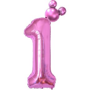 40 inch Red Number 1 Balloon & Mini Mouse Head Balloon, 1st Birthday Party Decoration Balloons, Cartoon Mouse Birthday Party Supplies Baby Shower Decoration, Red Black Theme Party Decorations Supplies in Saudi Arabia