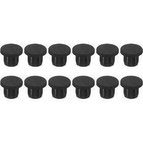 MECCANIXITY Silicone Rubber Hole Plug 10mm Diameter Soft Flexible Stopper for 9-10mm Hole Black 12 Pieces